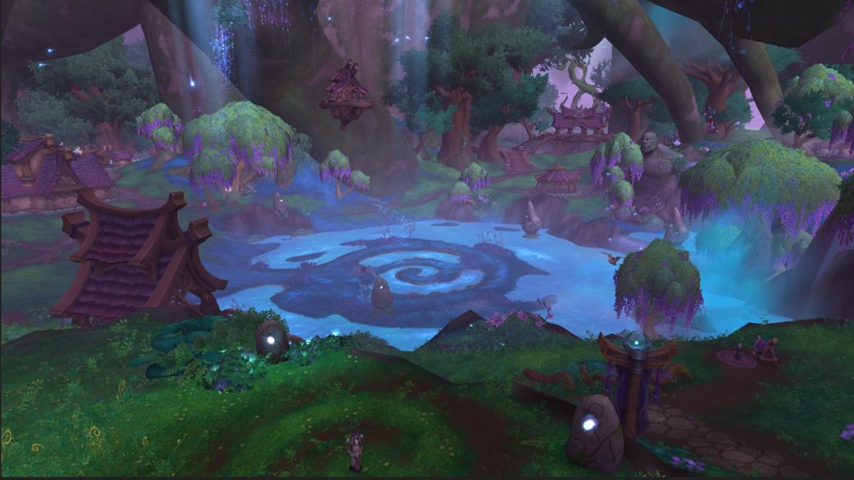 One of the locations in Bel'ameth, the new Night Elf Capital City in World of Warcraft's Patch 10.2.5.